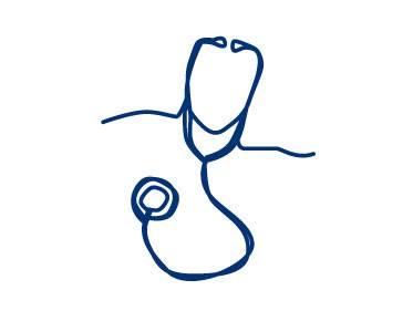 Line drawing of stethoscope