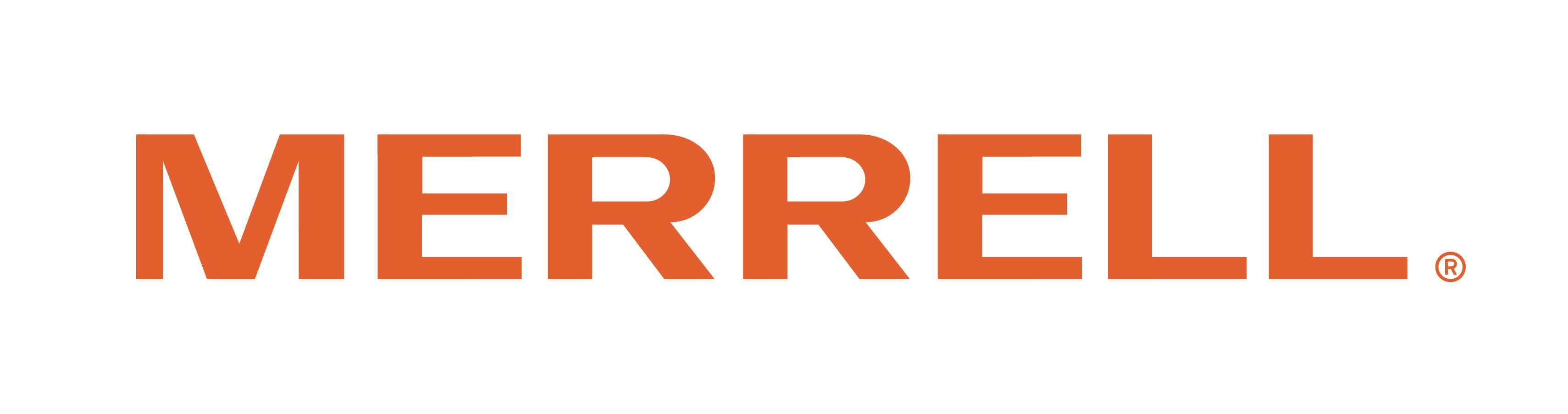 Merrell logo orange on white