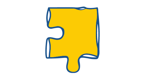A yellow jigsaw puzzle piece