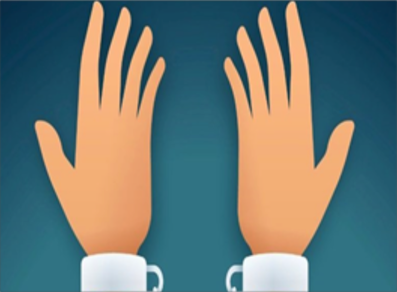 Animation of two hands opened