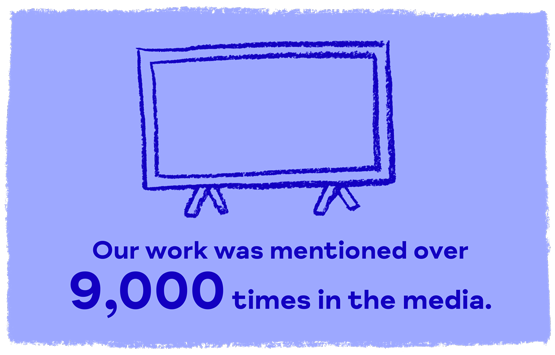 Our work was mentioned over 9,000 times in the media