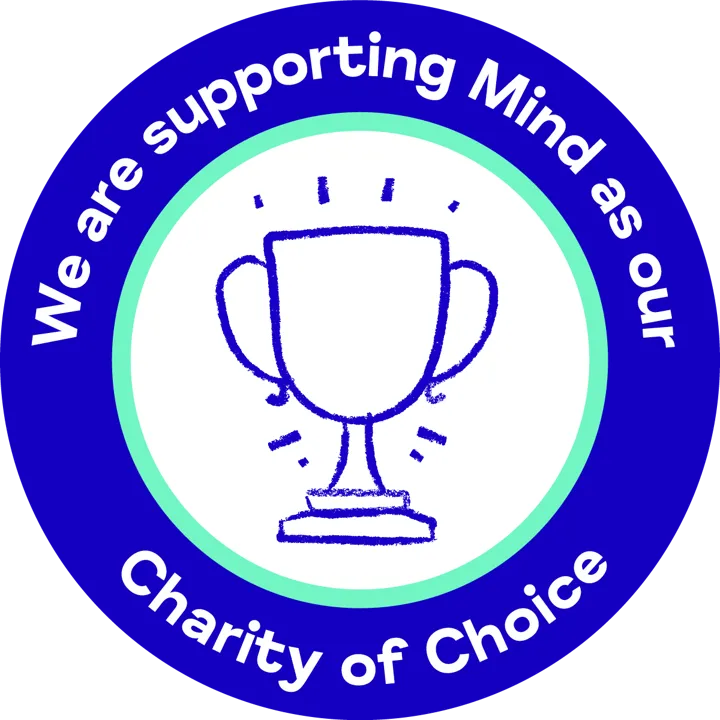 We Are Supporting Mind As Our charity of choice - blue - trophy