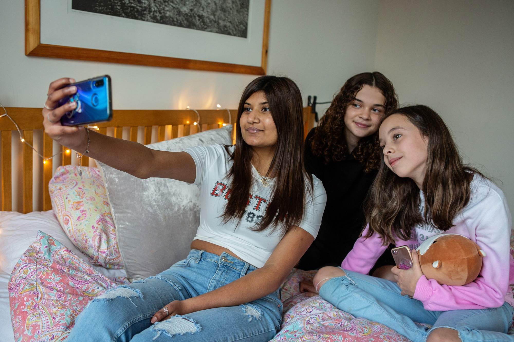Teen Girl Takes Group Selfie With Two Other Girls
