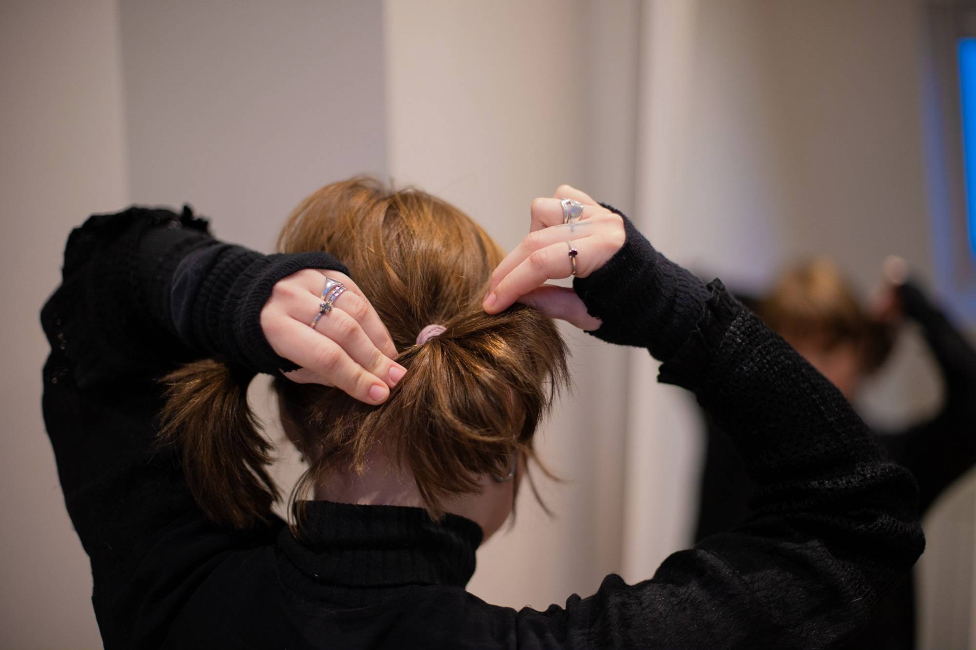 Young Person Doing Hair In Bunches