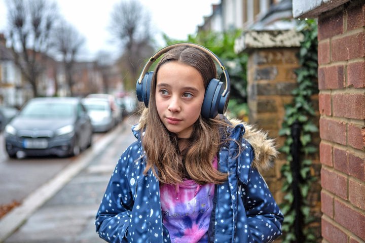 Young person wearing headphones