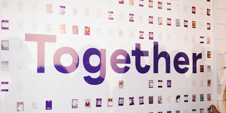Mind's 75th Anniversary 'Together' message wall