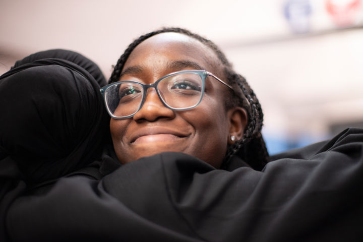Close Up Young People Hugging