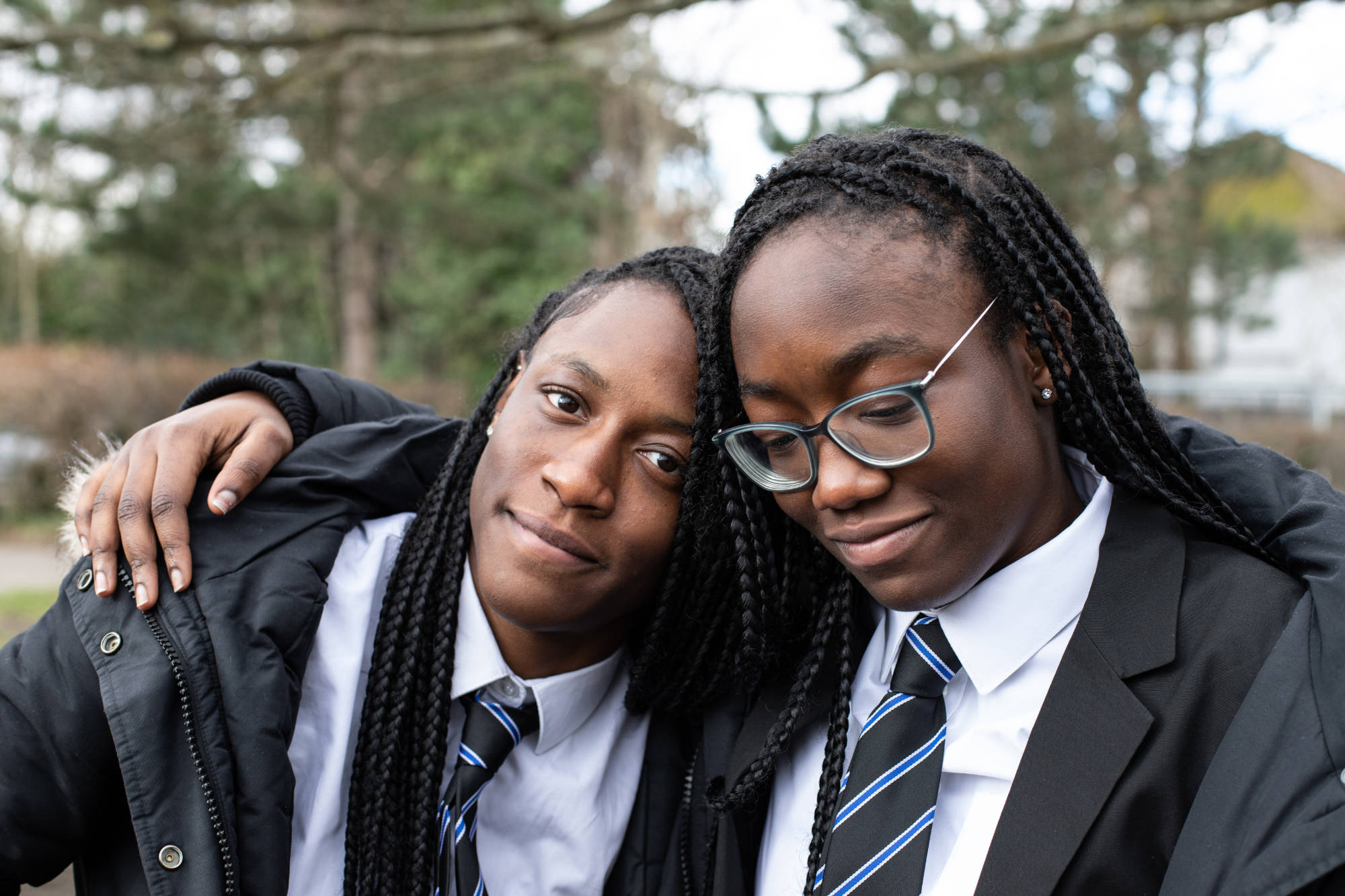Two Young People Hugging