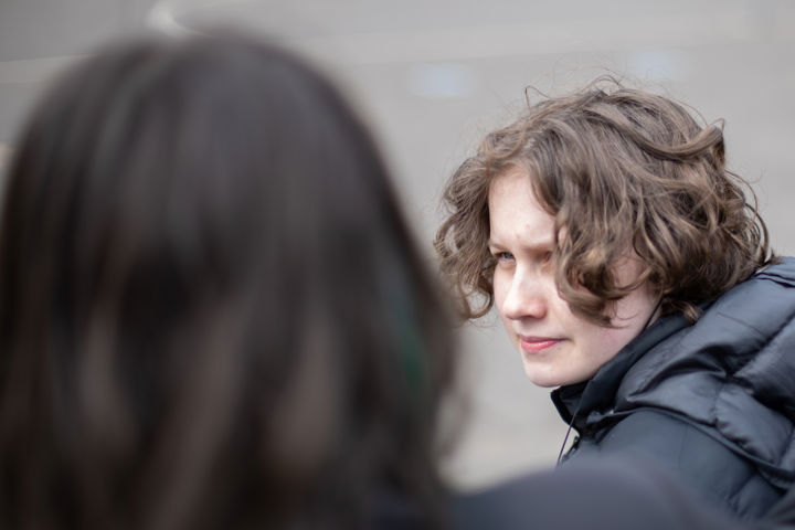 Young People Chatting In The Playground