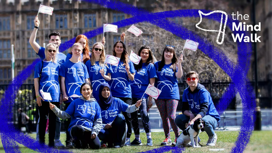 The Mind Walk - Group of people smiling wearing Mind Walk t-shirts