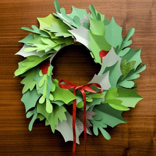 Finished paper Christmas wreath Christmas
