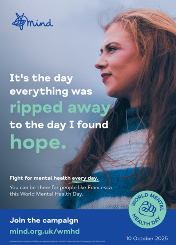 A poster with the text "it's the day everything was ripped away to the day I found hope"