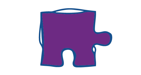 A purple jigsaw puzzle piece