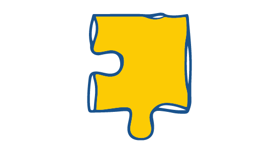 A yellow jigsaw puzzle piece