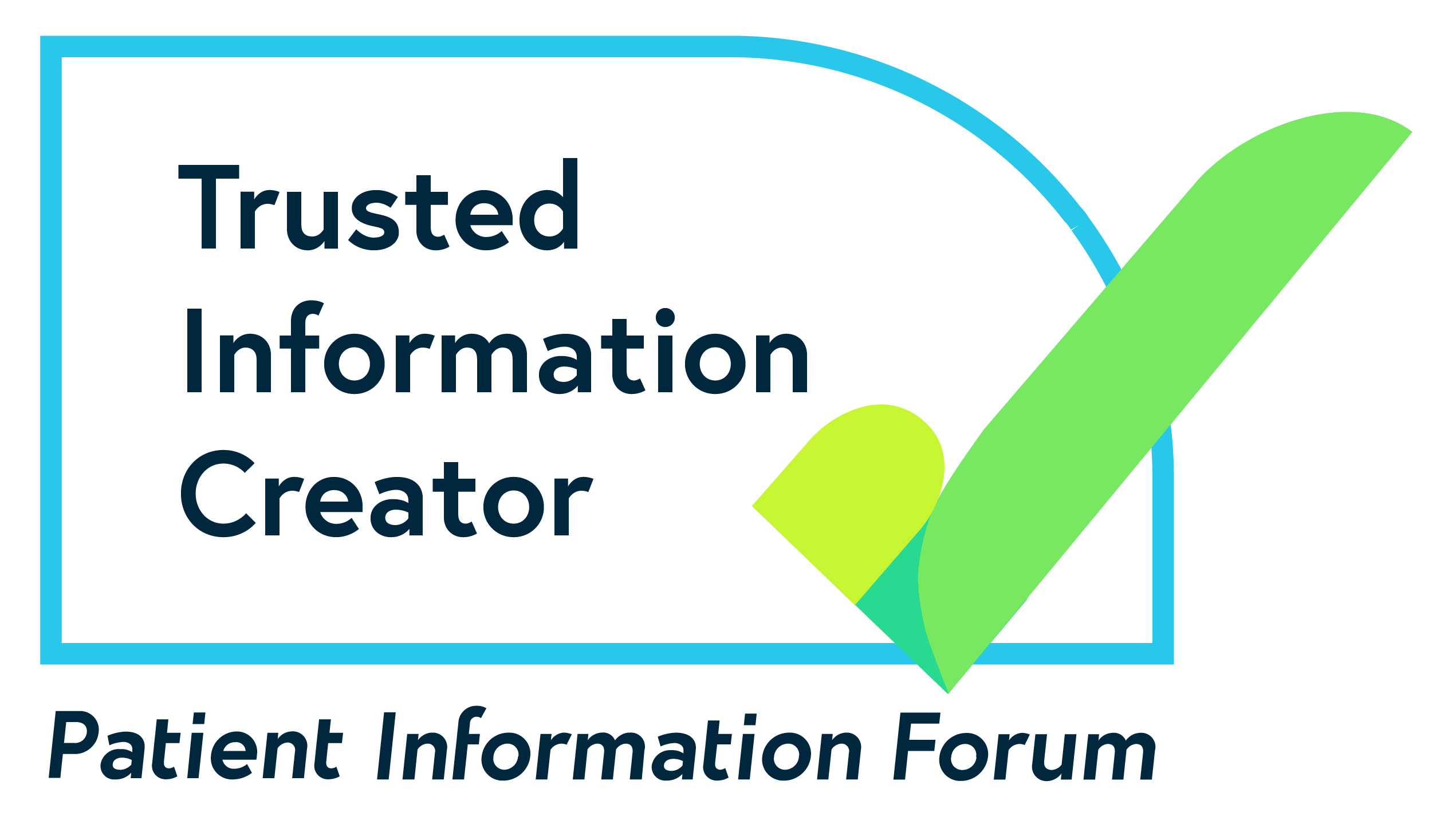 Trusted Information Creator Kitemark (PIF TICK).  Logo showing green a tick.