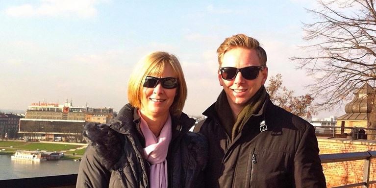 Mum Tracey, with her son Robert who took his own life
