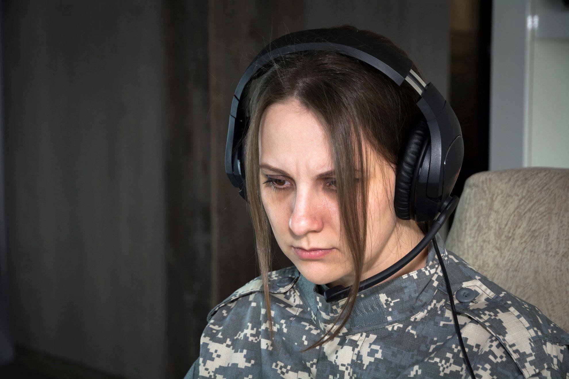 Person wearing headphones