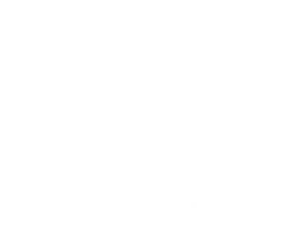 three hands holding white illustration