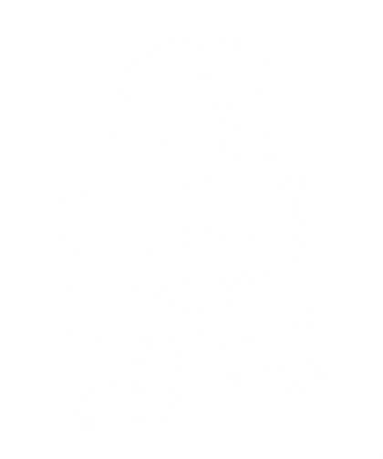 padlock with face white illustration