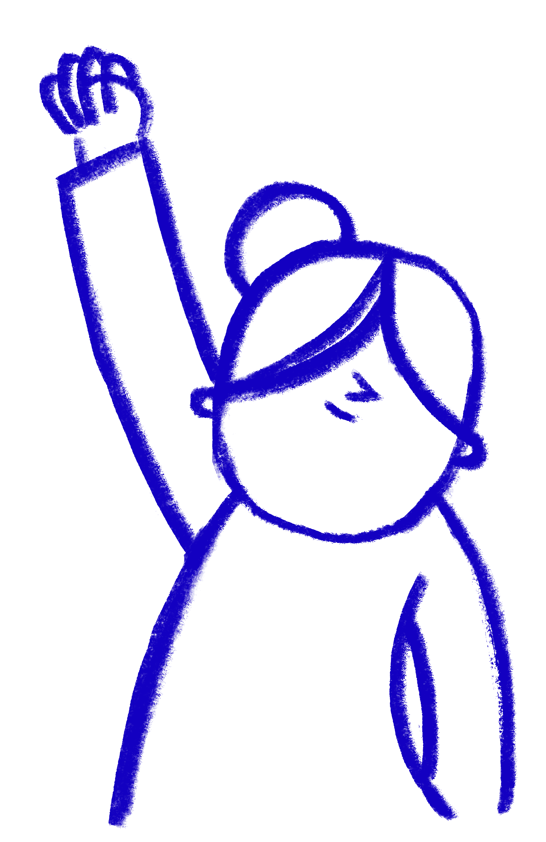 Fist In Air Illustration in Blue 