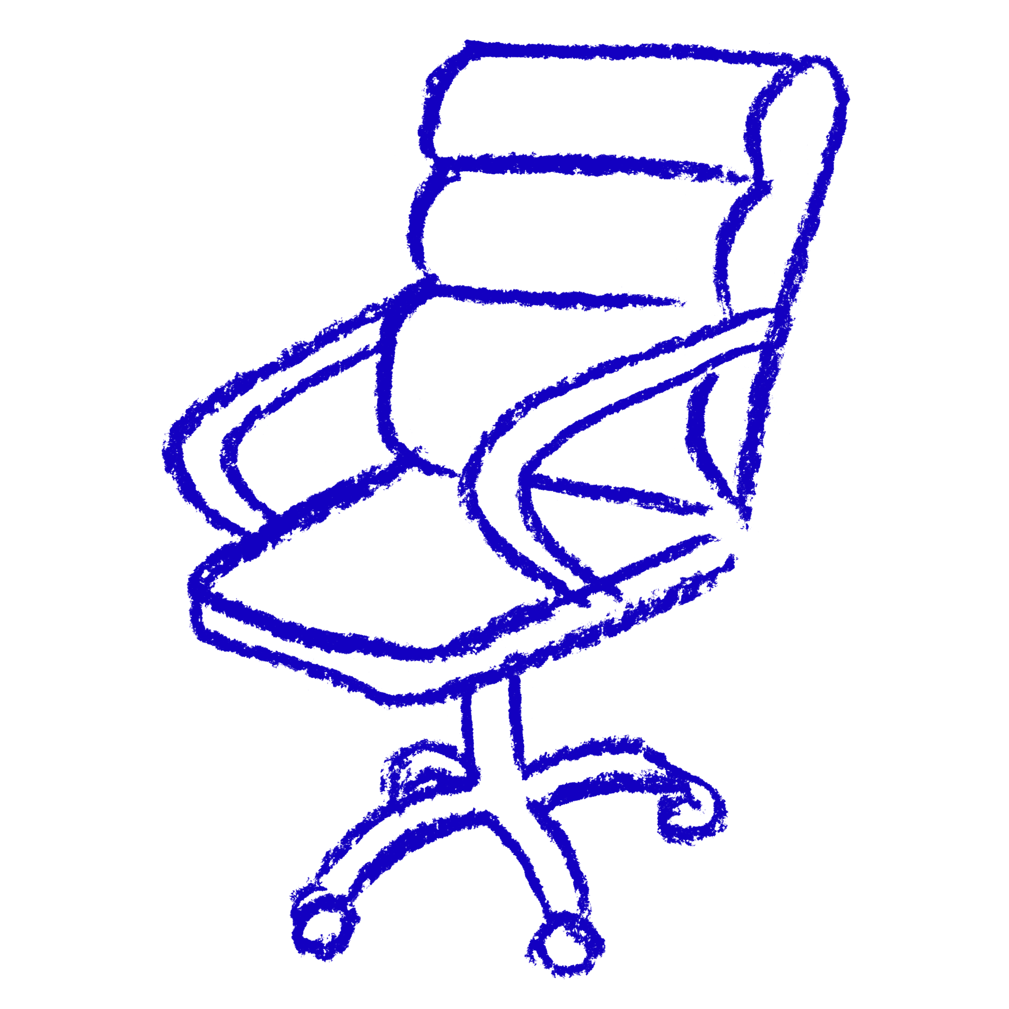 Desk Chair illustration in blue 