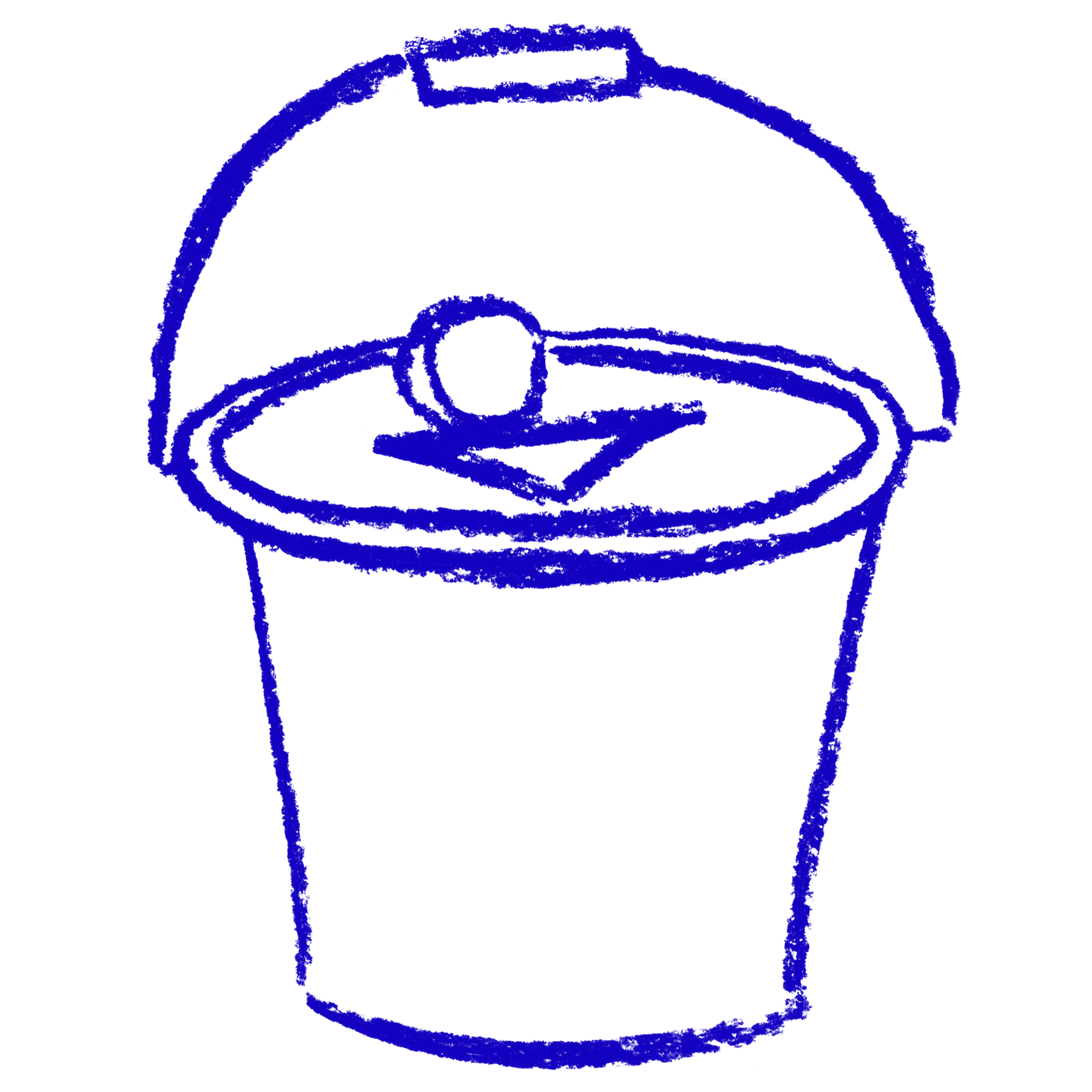 Donation Bucket illustration in blue 