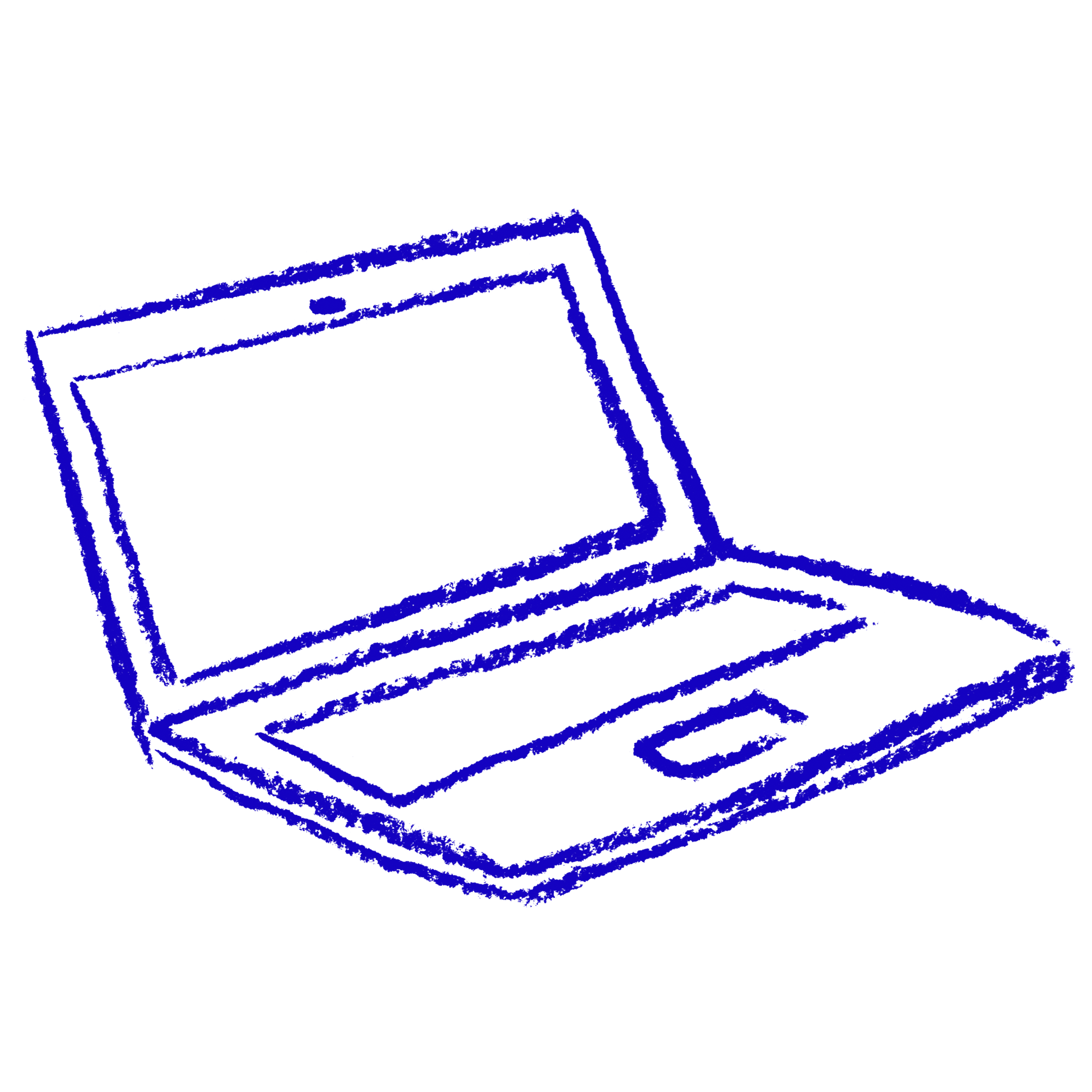 Laptop illustration on blue 