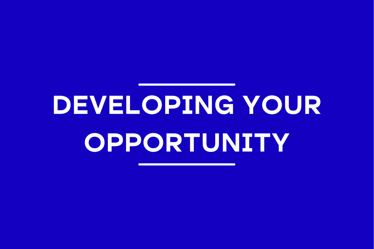 Developing your opportunity