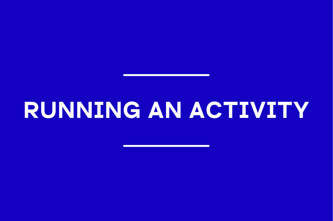 Running an activity
