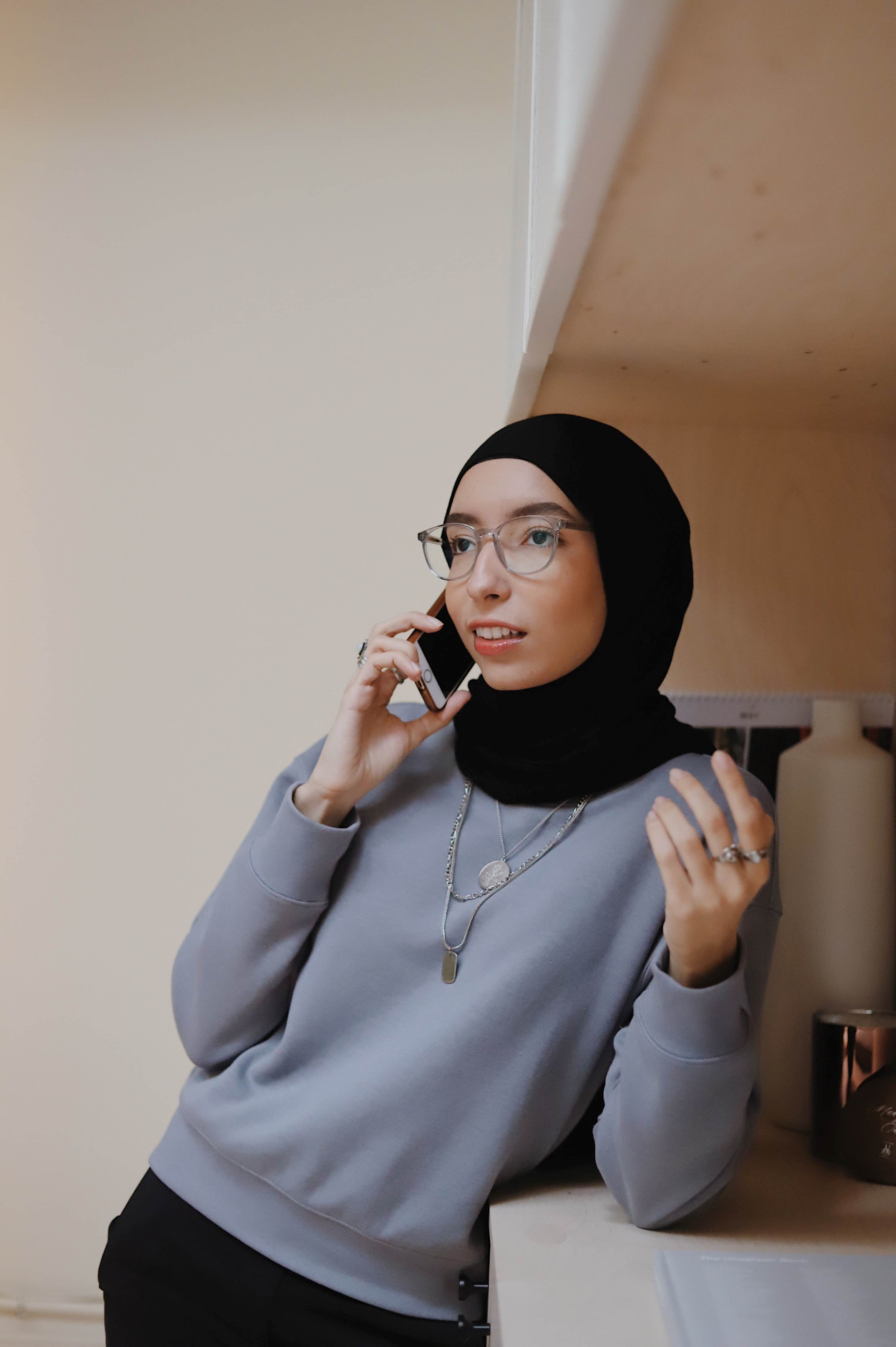 Person speaking on the phone