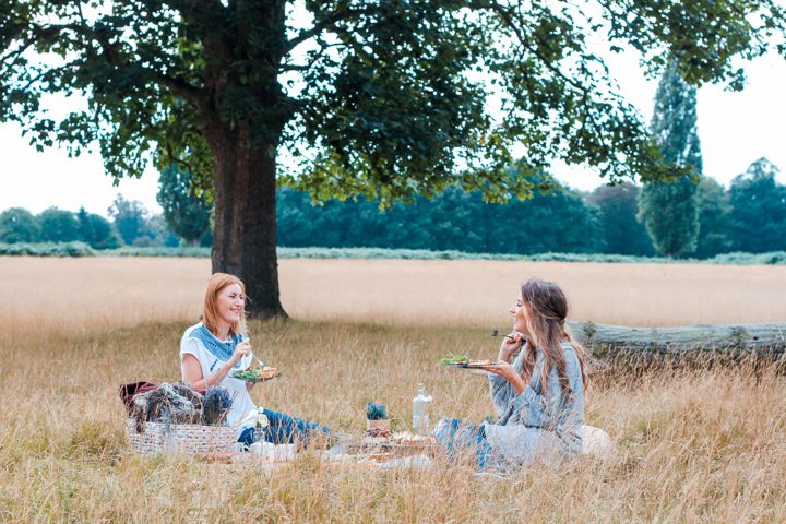 Two people in a meadow