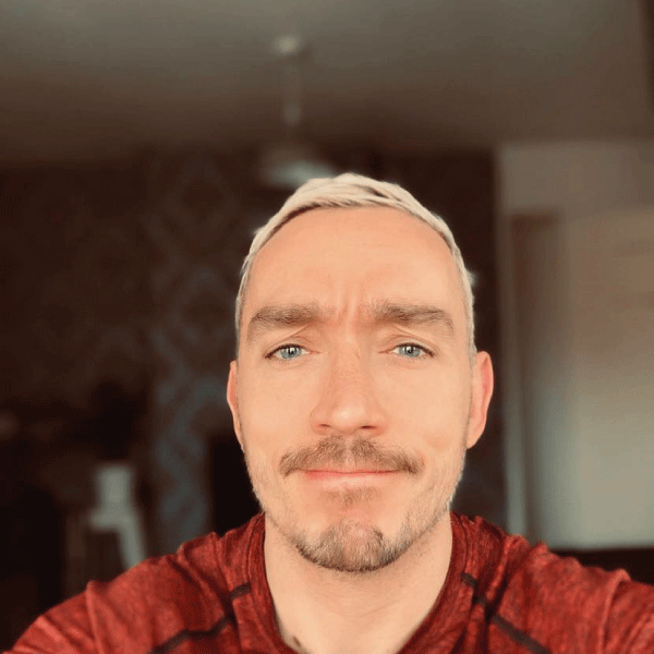 Man looking straight at camera