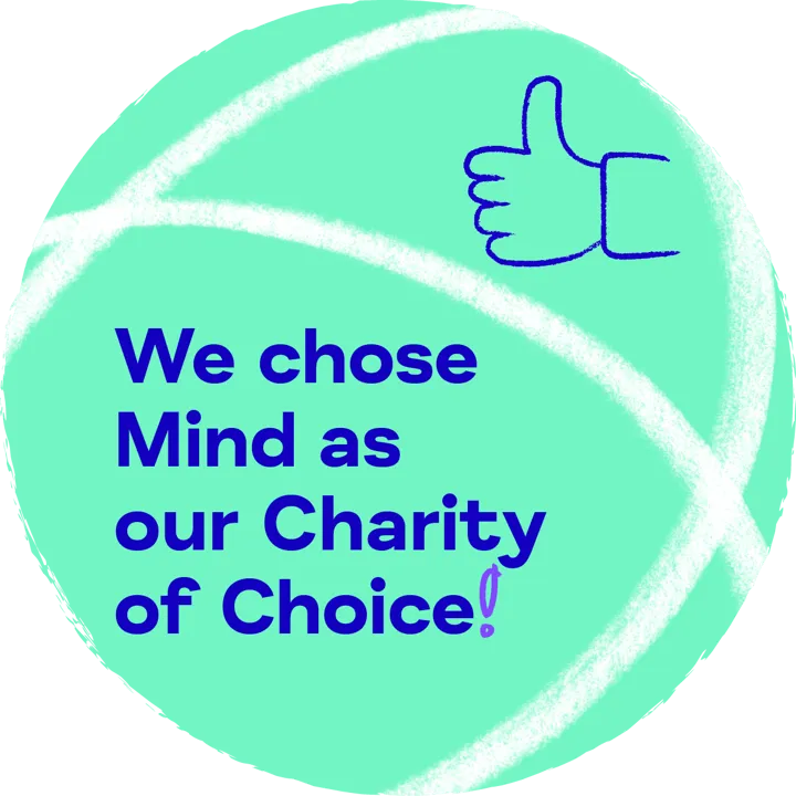 We Chose Mind as our Charity of Choice - green - thumbs up