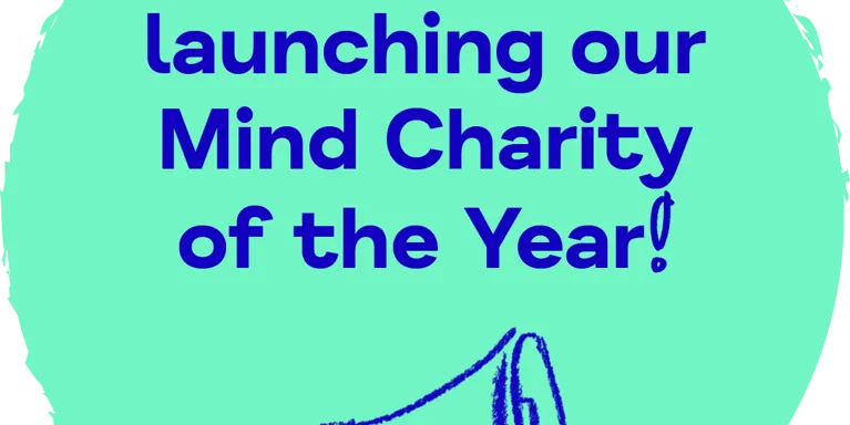 Bright green circle with blue text saying ' We are launching out Charity of the Year!' with megaphone illustration. Bright green circle with blue text saying ' We are launching out Charity of the Year!' with megaphone illustration.
