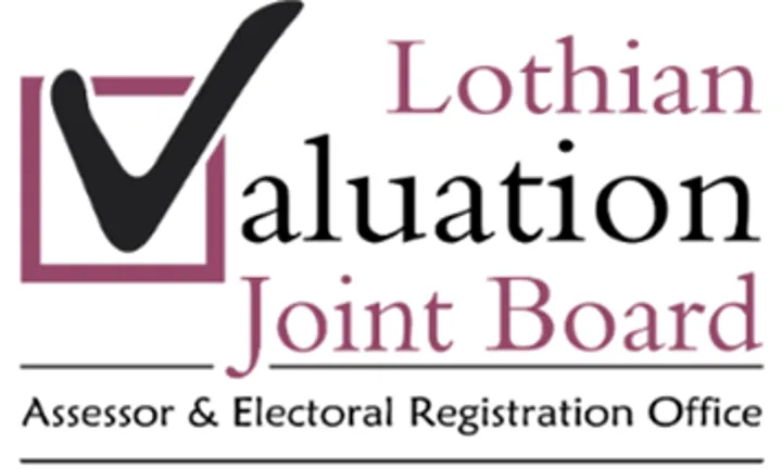 Lothian Valuation Joint Board with a black tick going through a purple box.